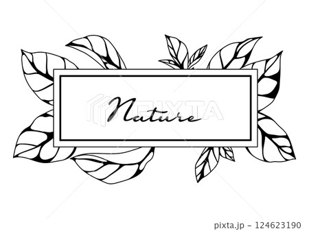 Background with leaves. Spring or summer stylized foliage. 124623190