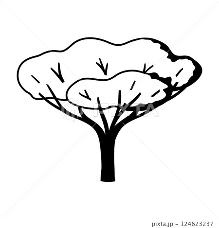 Stylized tree with leaves. Natural summer or spring image. Stylized tree with leaves. Natural summer or spring image. 124623237