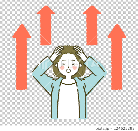 A woman is worried about the price increase 124623295