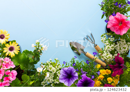 Spring decoration of a home balcony Spring decoration of a home balcony 124623432