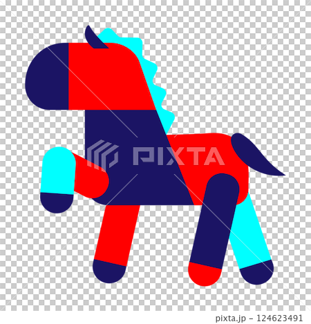 Marine color colorful horse icon Marine color colorful horse icon 124623491