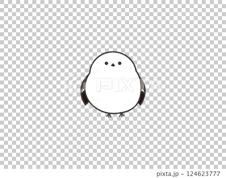 長尾山雀的簡單圖示 124623777