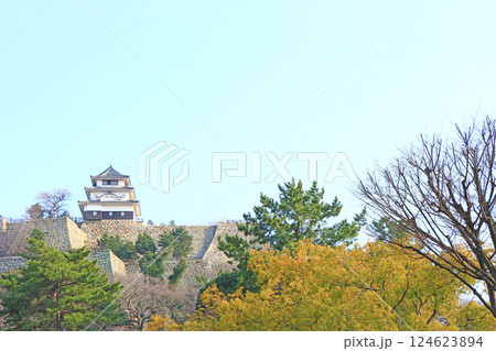 香川県丸亀市、丸亀城の風景 香川県丸亀市、丸亀城の風景 124623894