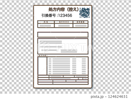 Electronic prescription copy and redemption number 124624631
