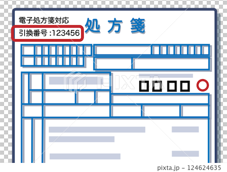 電子処方箋対応の処方箋の引換番号の説明 124624635
