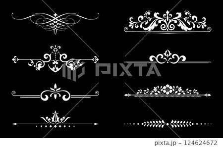 Vintage set. Floral elements for design monograms, invitations, frames, menus and labels. Graphic design of the website, cafes, boutiques, hotels, wedding invitations. 124624672