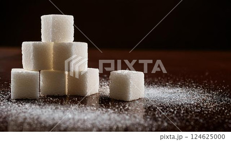 積み重なった角砂糖 124625000