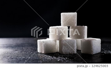積み重なった角砂糖 124625003