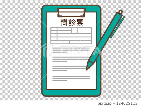 Questionnaire and pen 124625115