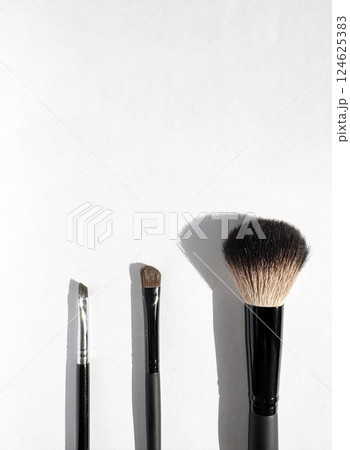 Professional Makeup Brushes on a White Background 124625383