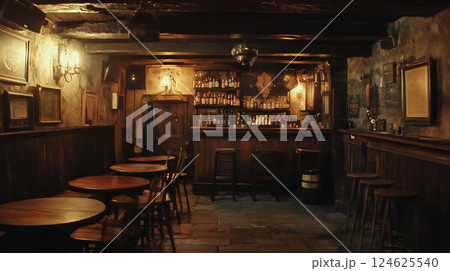 暗い酒場の店内風景 124625540
