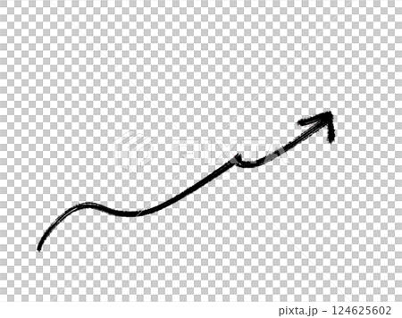 Hand drawn rising arrow Hand drawn rising arrow 124625602
