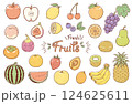 シンプルなフルーツイラストセット 124625611