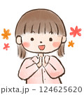 感謝の気持ちを伝える女の子 124625620