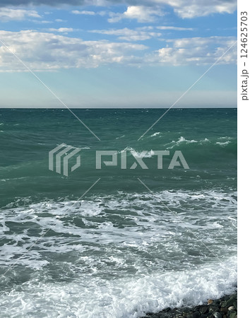 Black Sea in autumn in Sochi Black Sea in autumn in Sochi 124625703