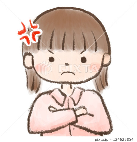 怒っている女の子 124625854