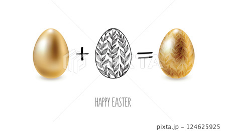 Happy Easter eggs, hand drawn illustration Happy Easter eggs, hand drawn illustration 124625925
