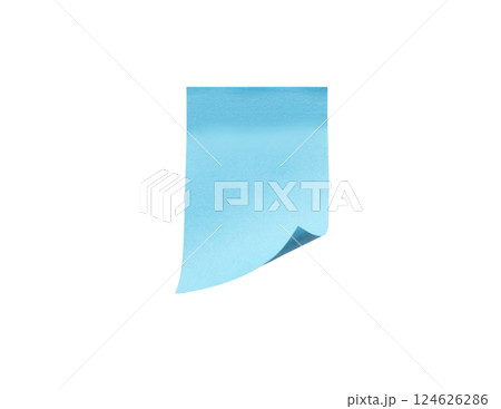 Blue blank note paper isolated on white background. Blue blank note paper isolated on white background. 124626286