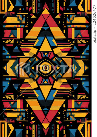 Symmetrical tribal-inspired pattern Symmetrical tribal-inspired pattern 124626477
