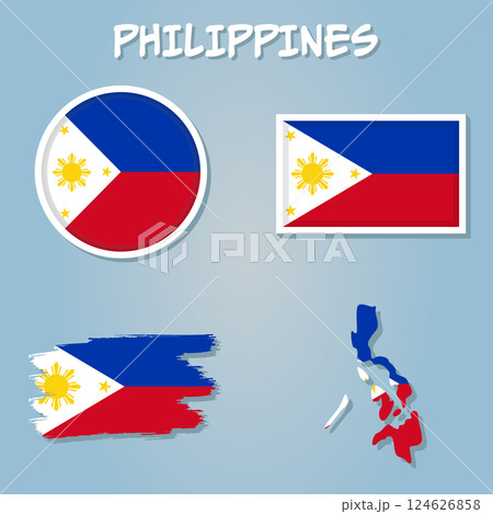 Philippines vector map with the flag inside. 124626858