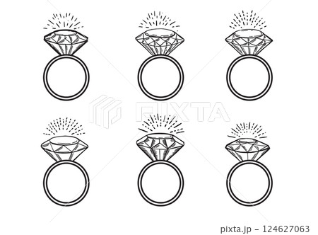 Diamond rings, Hand drawn style, vector illustration. Diamond rings, Hand drawn style, vector illustration. 124627063