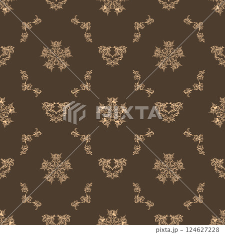Vector damask seamless pattern background, elegant luxury texture for wallpapers. 124627228