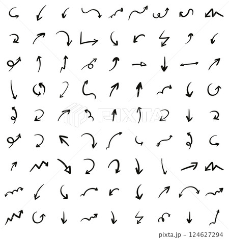 Big collection set of Arrows doodle. Big collection set of Arrows doodle. 124627294