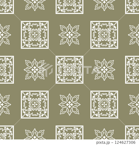 Vector damask seamless pattern element. Vector damask seamless pattern element. 124627306