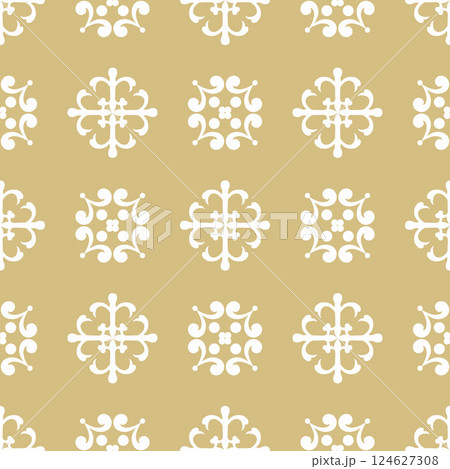 Yellow pattern ornament flowers seamless. Yellow pattern ornament flowers seamless. 124627308