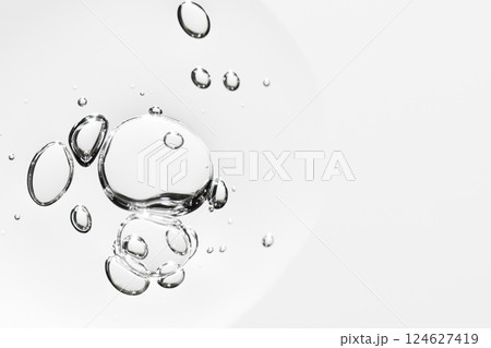 Face hyaluronic acid serum or gel background. Collagen gel or lubrication texture with copy space for design. Wellness and beauty concept. Face hyaluronic acid serum or gel background. Collagen gel or lubrication texture with copy space for design. Wellness and beauty concept. 124627419