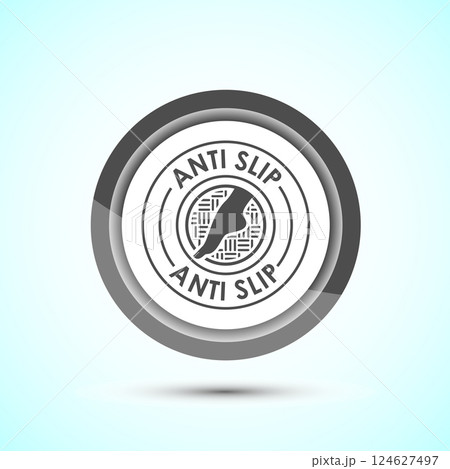Anti slip icon design illustration. Non slip safety icon, Slip prevention sign symbol, Button design 124627497