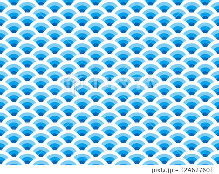 波をイメージさせる変形青海波のパターン 波をイメージさせる変形青海波のパターン 124627601
