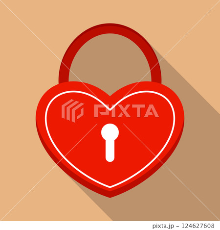 Heart as lock with heart shaped key. 124627608
