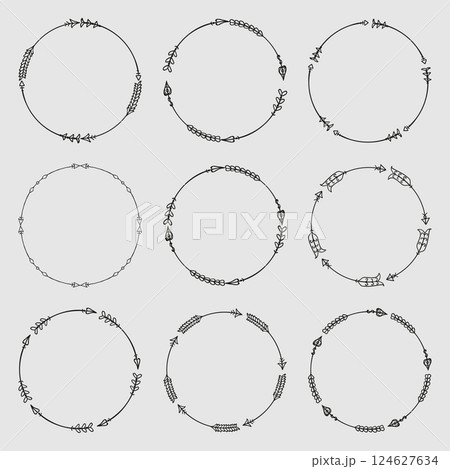 Circle arrow frames for monograms. 124627634