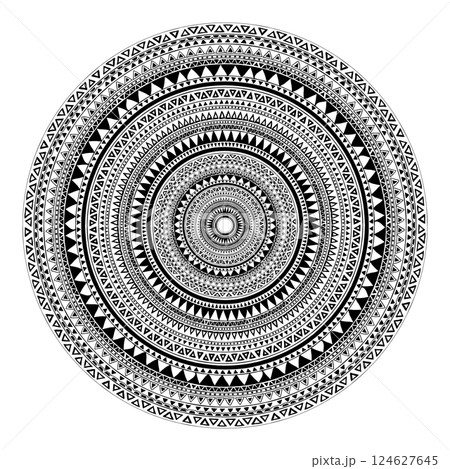 Magic mushroom mandala vector illustration. 124627645