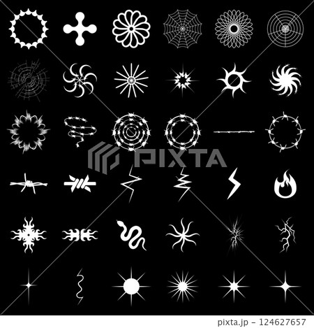 Retro futuristic elements for design. 124627657
