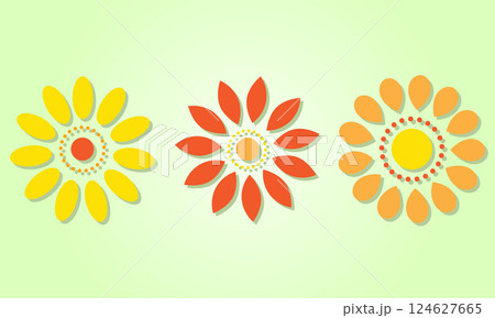 Vector set of nature themed, collection of flowers. Vector set of nature themed, collection of flowers. 124627665