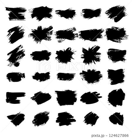 Vector black paint, ink brush stroke, brush, line or texture. 124627866