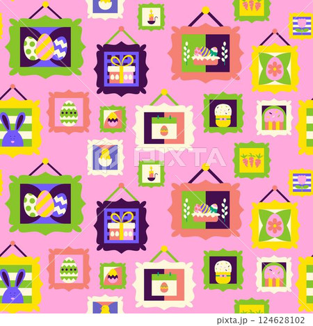 Easter Paintings Seamless Pattern Easter Paintings Seamless Pattern 124628102