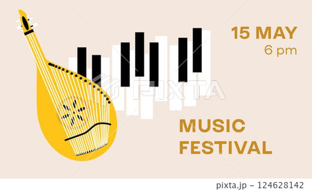 Piano String Musical Festival Banner Piano String Musical Festival Banner 124628142