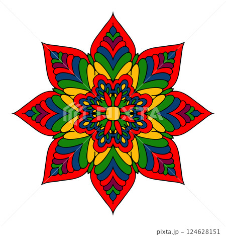 Traditional ornament of Asian damask. 124628151