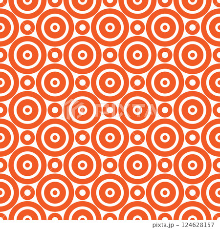 Orange and white circles seamless pattern. 124628157