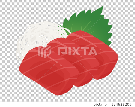 マグロの刺身のイラスト素材 124628209