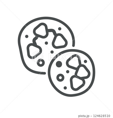 Neutrophils Icon. Minimal Outline Illustration of White Blood Cells, Innate Immunity, Infection, Inflammation, and Defense for Medical Diagnostics. 124628510