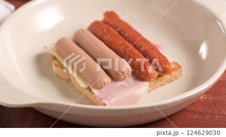 Francesinha on plate preparations 124629030