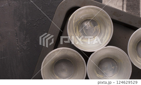 Egg tarts home production ingredients 124629529