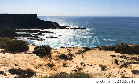 Cliff at Sardao cape 124629545