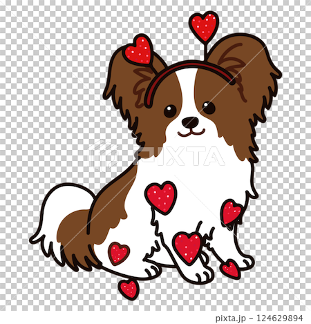 情人節 Papillon 插圖輪廓 124629894
