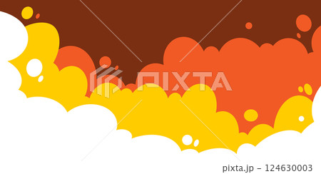Sky and clouds background. Cartoon sky with clouds illustration in flat style. Nature abstract wallpaper Sky and clouds background. Cartoon sky with clouds illustration in flat style. Nature abstract wallpaper 124630003