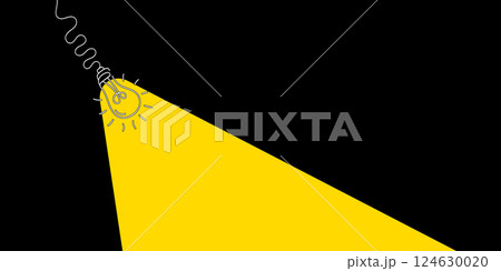 Electric hanging lamp in doodle style. FAQ. Business loading concept. Creative light bulb icon or sign ideas 124630020